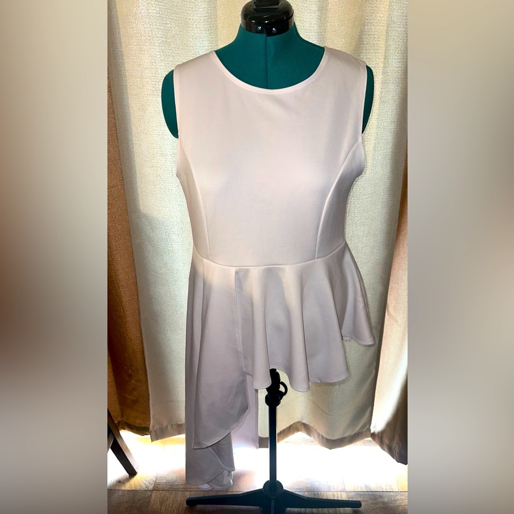 Women’s Hi-Low sleeveless peplum top Sz 2x